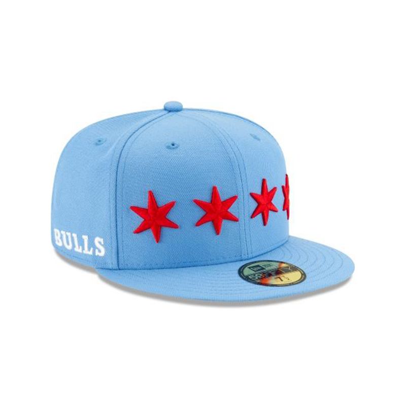 NBA Chicago Bulls 2019 Authentics City Series Alt 59Fifty Fitted (VGC1302) - Blue New Era Caps